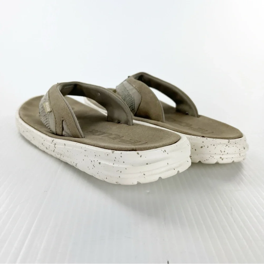 Hey Dude Flinn Sox Brown Slip On Thong Flip Flop Sandals Shoes - Picture 3 of 6